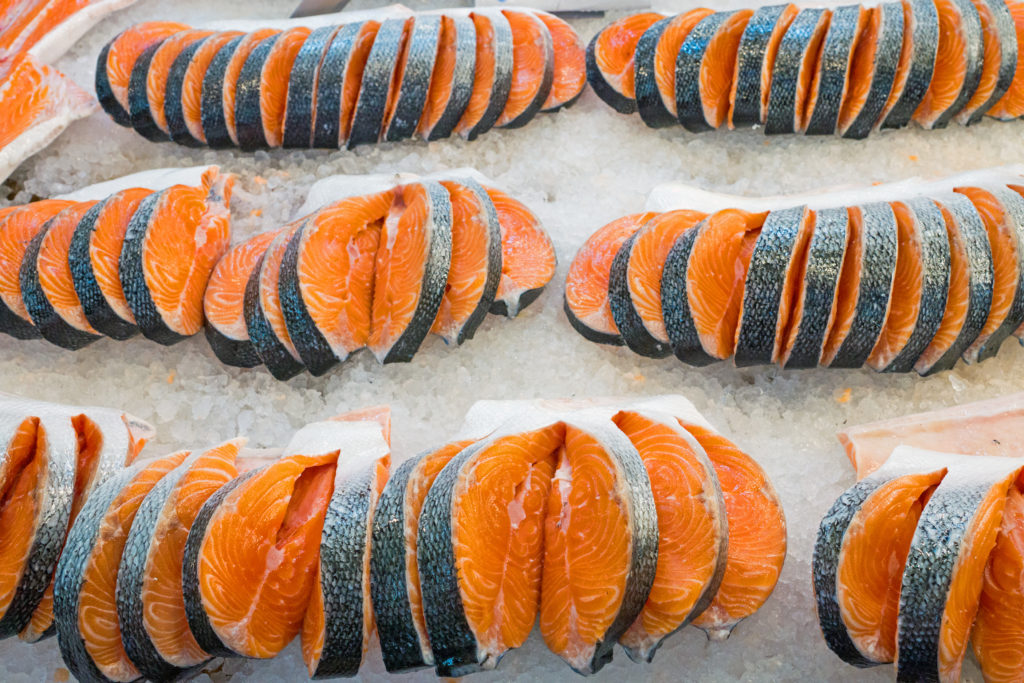 Fish Salmon Norway Raw Fresh Slices 